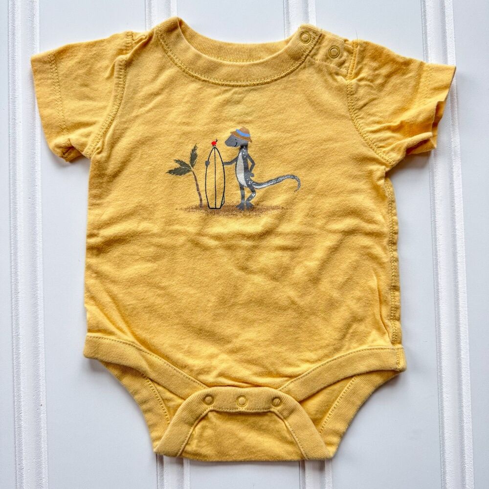 4/$10 - Gap Cotton Baby Onesie Bodysuit | Beach Surf Lizard 0-3 Months